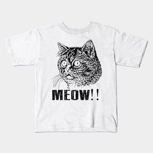 Cat tshirt for women funny kitty cat head tee shirt for girl Kids T-Shirt